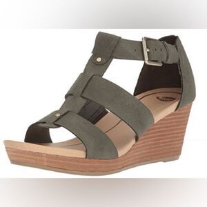 Dr. Scholl's Women’s Wedge Barton Green Snake Pattern Sandals Size